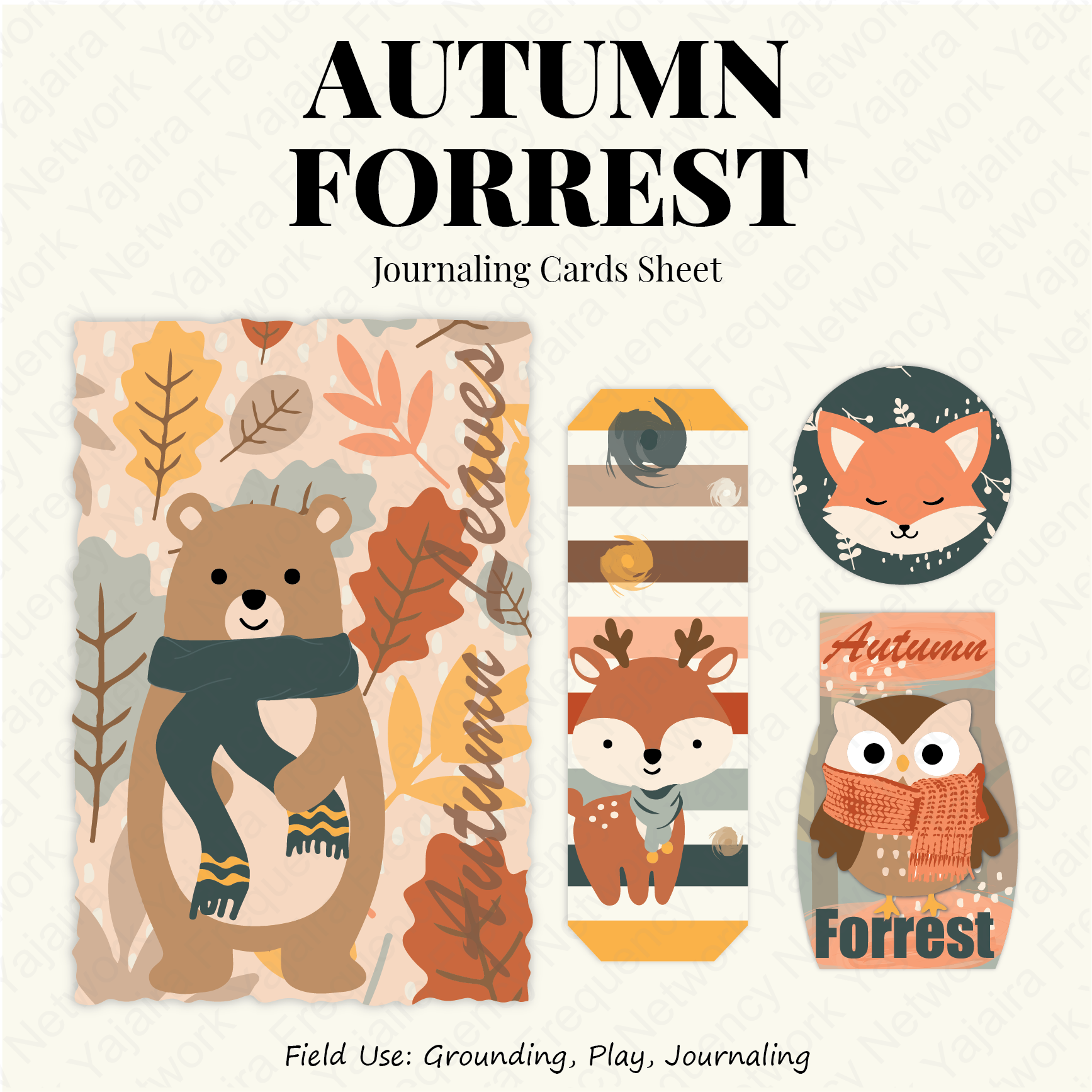 Autumn Forrest Journaling Cards Sheet