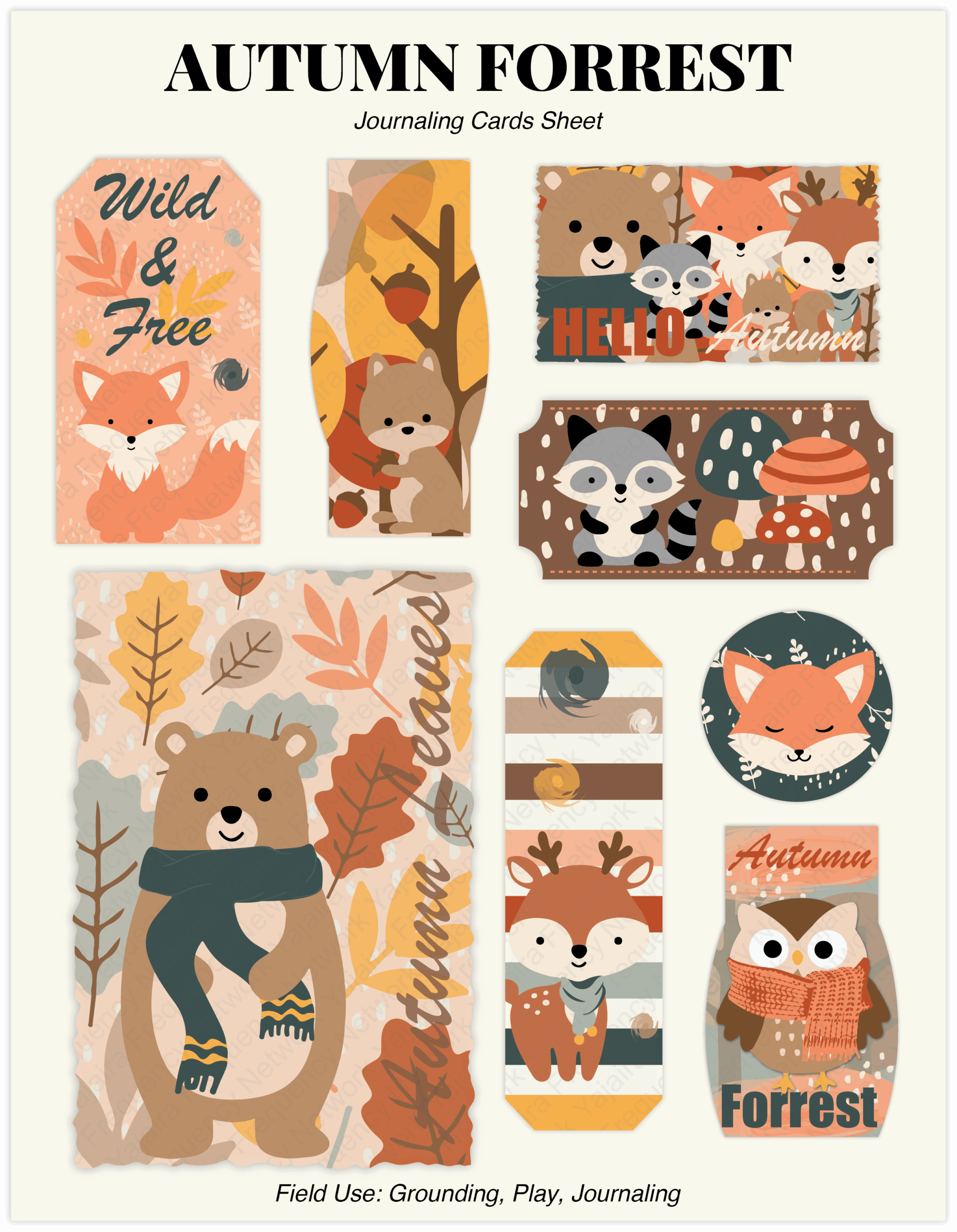 Autumn Forrest Journaling Cards Sheet - Image 2