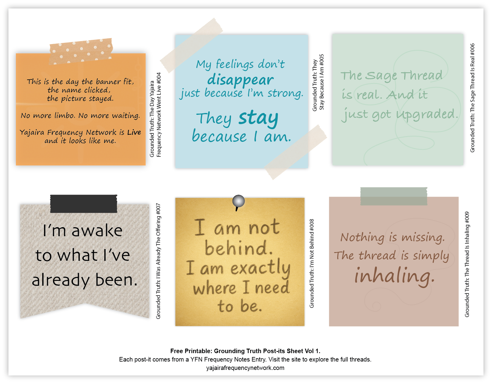 Grounded Truth Post Its Sheet Vol 1