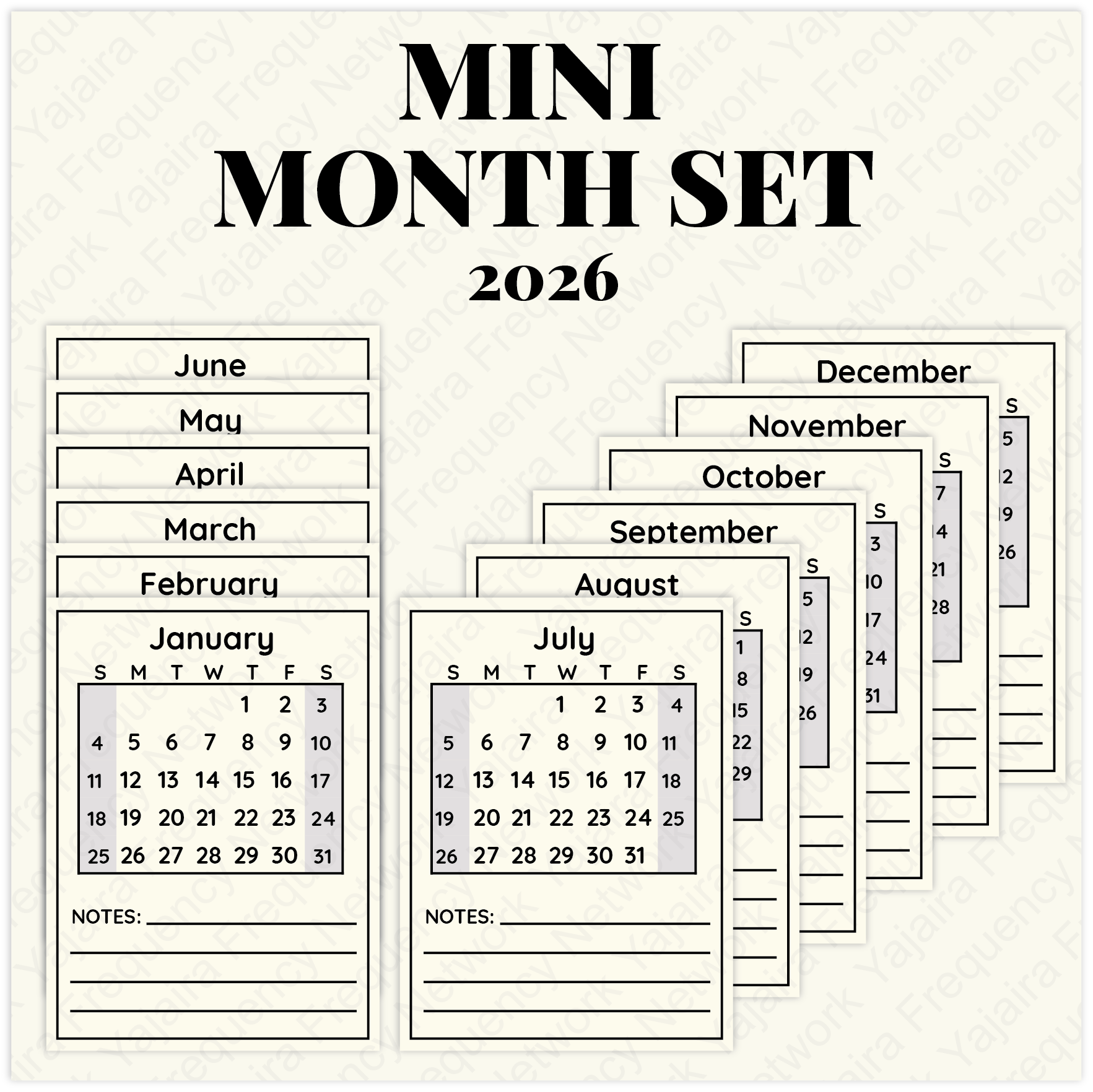 Mini Month Set 2026