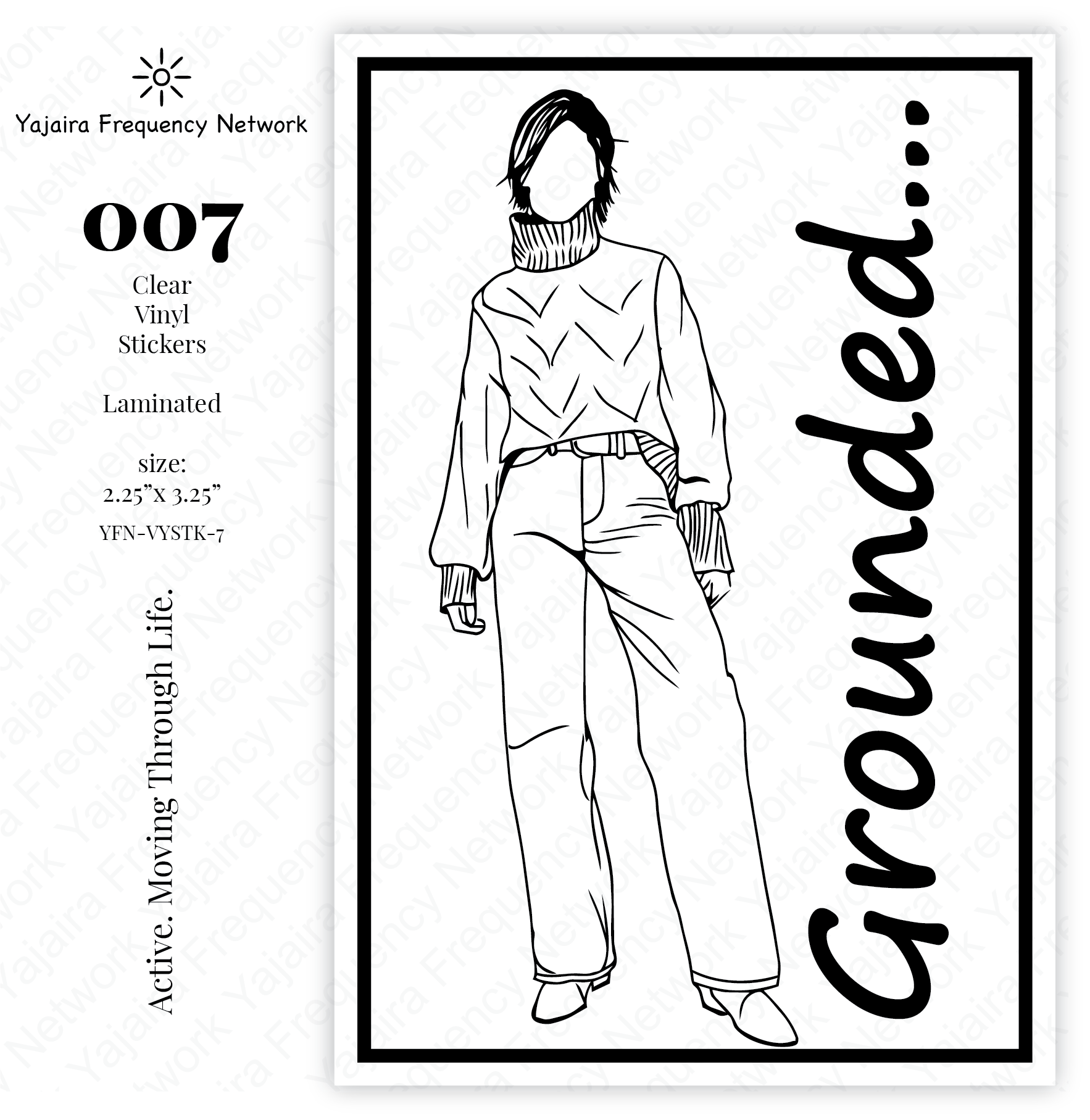 007 GROUNDED Clear Vinyl Sticker