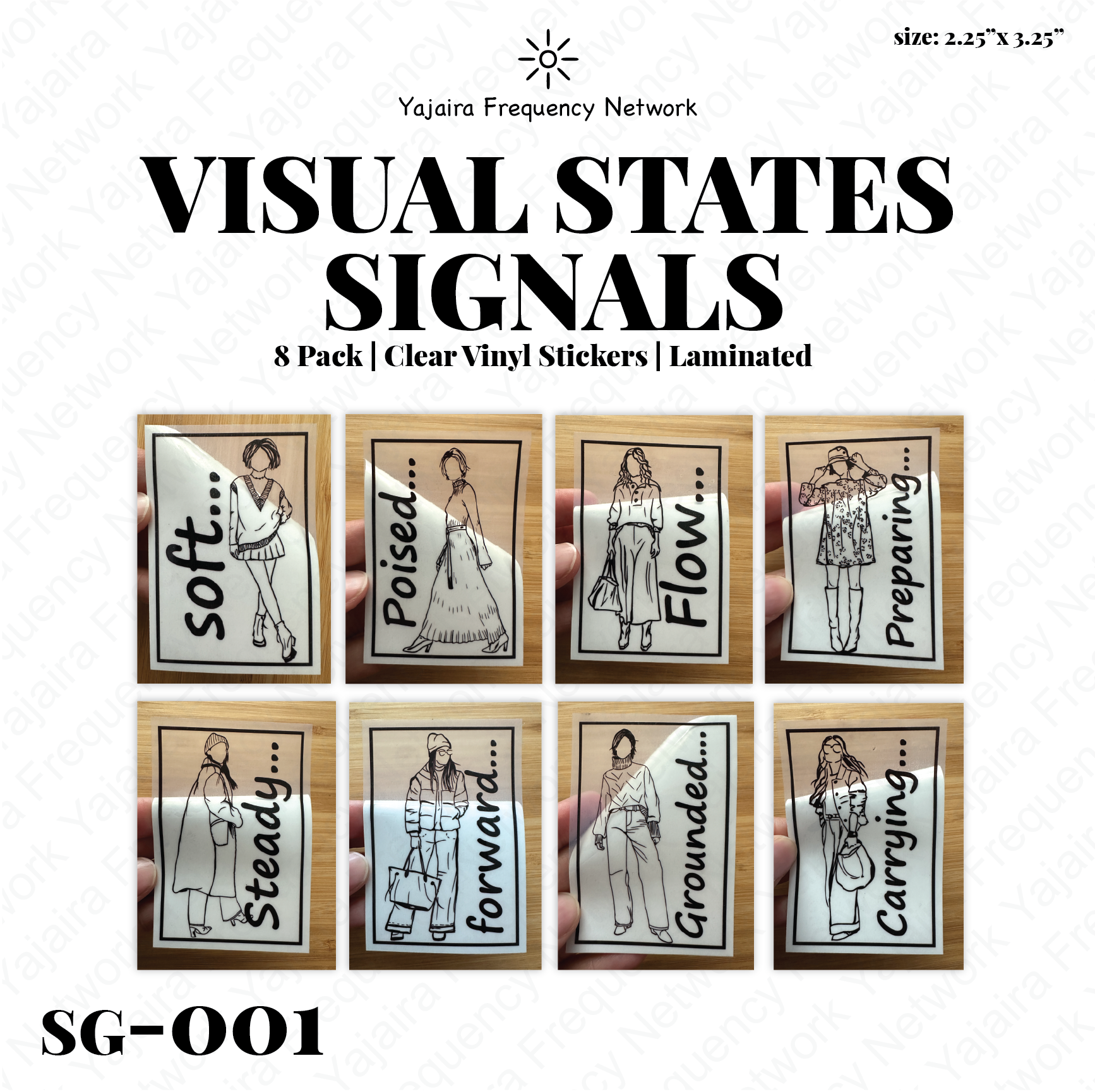 8 Pack SG-001 Visual States Clear Vinyl Stickers - Image 2